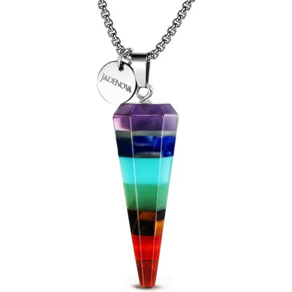 7 Chakra Stones Necklace Gemstone Pendant Necklace Energy Healing Crystal